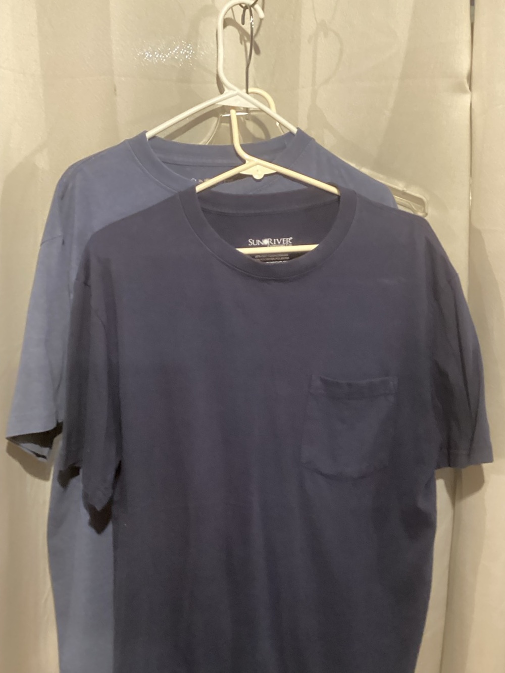 Men's set of 2 SunRiver Pocket T-Shirts — blue and gray